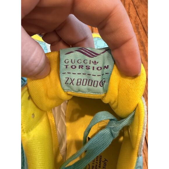 adidas Gucci x ZX 8000 Aqua GG Monogram Size 9 New W/ Defect - Picture 8 of 10